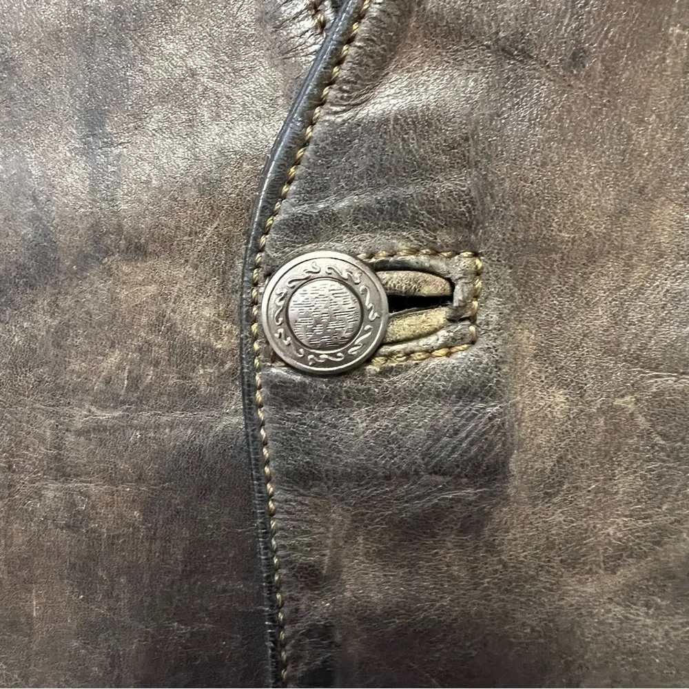 Vanson Leather Associates Vintage Leather Vest Mens Large